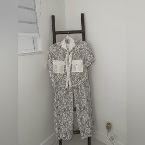 Stylish Gray Patterned Jumpsuit